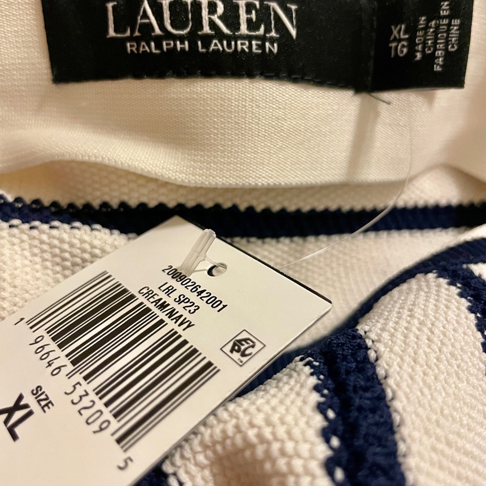 Ralph Lauren White and Navy Striped Skirt - Picture 5 of 11